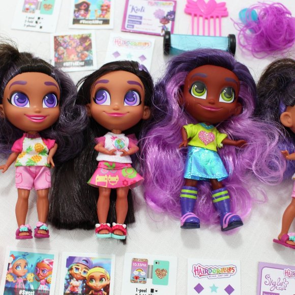 Lot of 4 HAIRDORABLES Dolls by JUST PLAY Skylar Kali Random Accessories Bundle - Picture 2 of 12